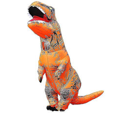 Barn Vuxen Dinosaur Oppustelige Cosplay Kostumer T-rex Anime Tegneserie Festkjole Kostumer Halloween Omkostninger orange