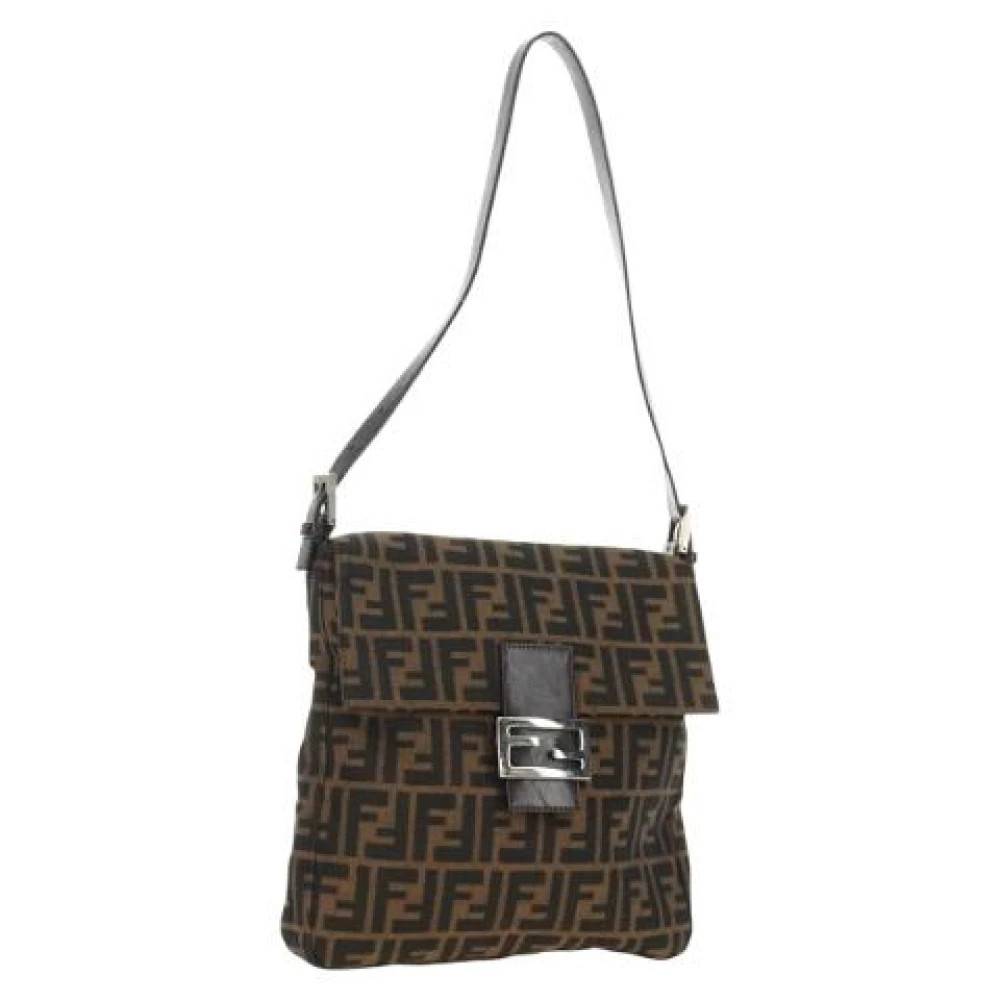Fendi Vintage - Pre-owned Vintage Zucca Canvas Axelremsväska Vintage - Dam - ONE Size - Läder