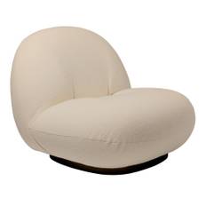 Gubi - Pacha Lounge Chair Fully Upholstered, Soft Black, Fabric Cat. 3 Gubi Harp 024 Ivory - Fåtöljer - Pierre Paulin - Vit - Metall/Textilmaterial