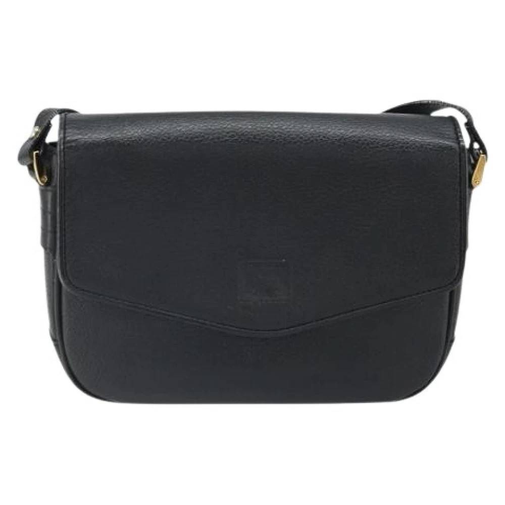 Burberry Vintage Pre-owned Flap skuldertaske - Vintage - Dame - Sort - ONE SIZE - Uld