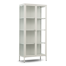 Herman Vitrineskab - Beige metal/glas - 80x40x180 cm