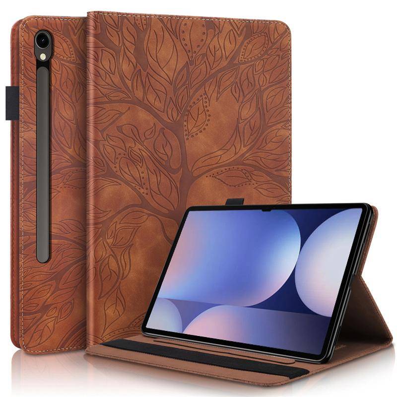 Fodral För Samsung Tab S11 Ultra 14.6 S10 FE Plus Fodral 13.1 tum Präglat Träd Plånbok Ställ Fodral För Galaxy Tab S10 FE Plus Skydd SM-X620 X626B