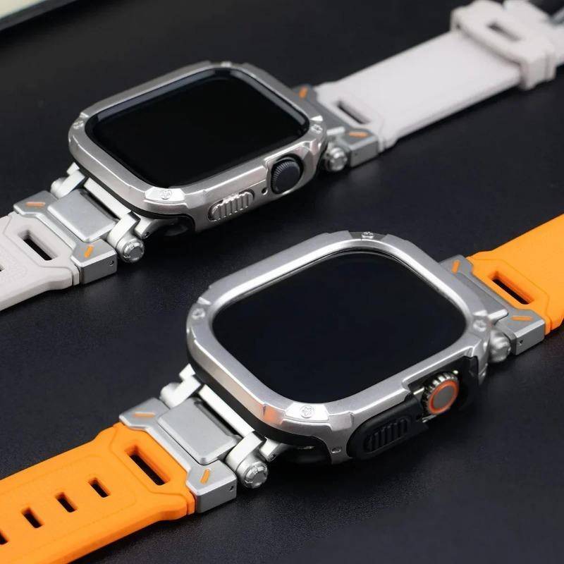 Silikonarmband+Fodral Vattentätt För Apple Watch Ultra 3 2 49mm Serie 11-10 46mm för Iwatch SE 7 4-9 SE 44mm 45mm black