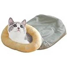 Cat Winter Sleeping Bag, Warm Cat Cave Semi-Enclosed Cat Bed, Soft Comfortable Cat Hideaway, Cat Tunnel Calming Cushion Bed, Covered Cat Bed, Easy To Use, Portable for Sleeping Cat