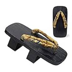 Högklackade flip-flops sandaler herr tvåtands träskor Japan traditionella skor Geta tofflor for kvinnor män, herr tofflor, japanska träskor Matchande Halloween kostymer(G,44/46 EU)