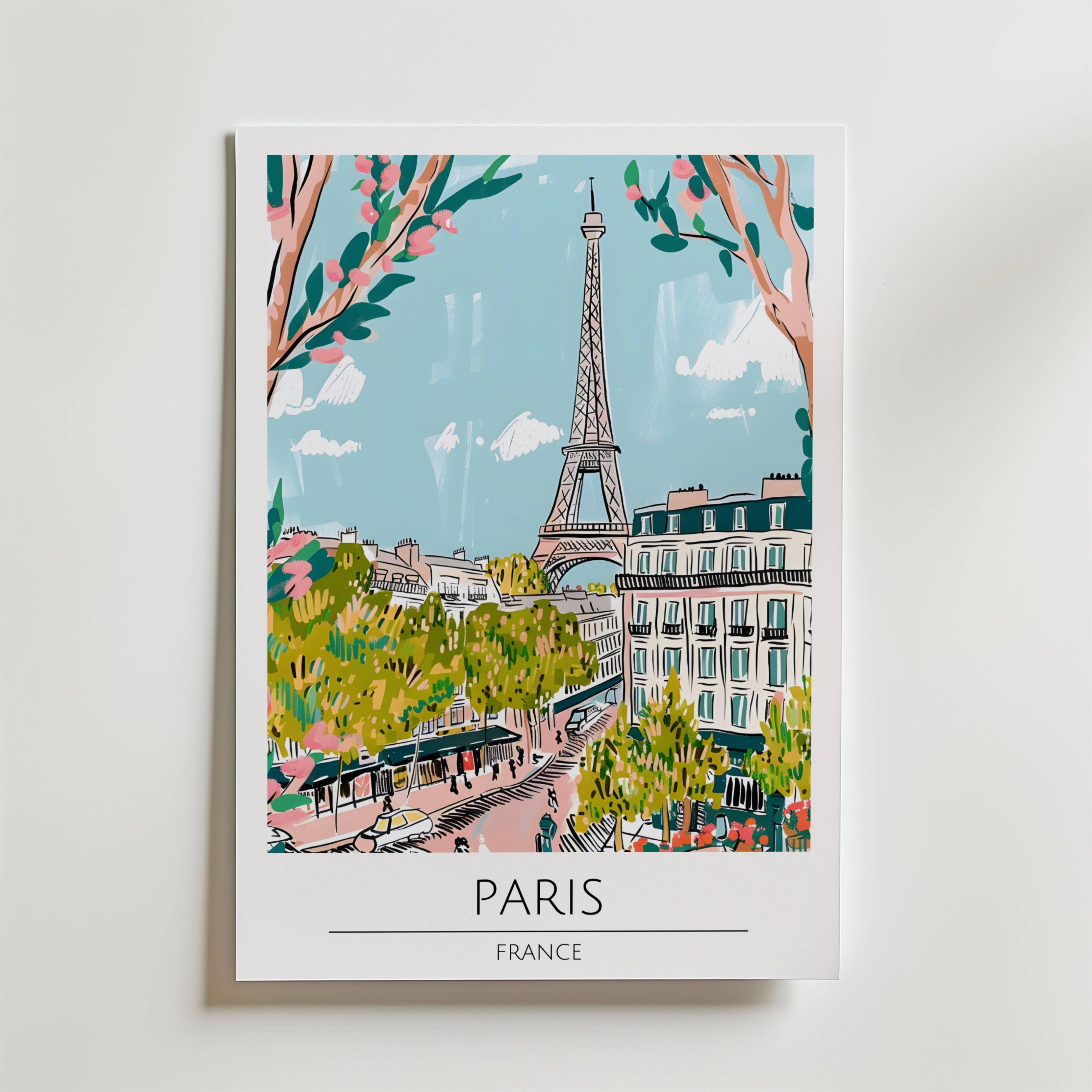 Eiffel Tower View Poster - Premium Canvas 30x40 cm