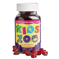 Kids Zoo Propolis + hyldebær + hyben + c vitamin - 60 stk Bedst før 7/24