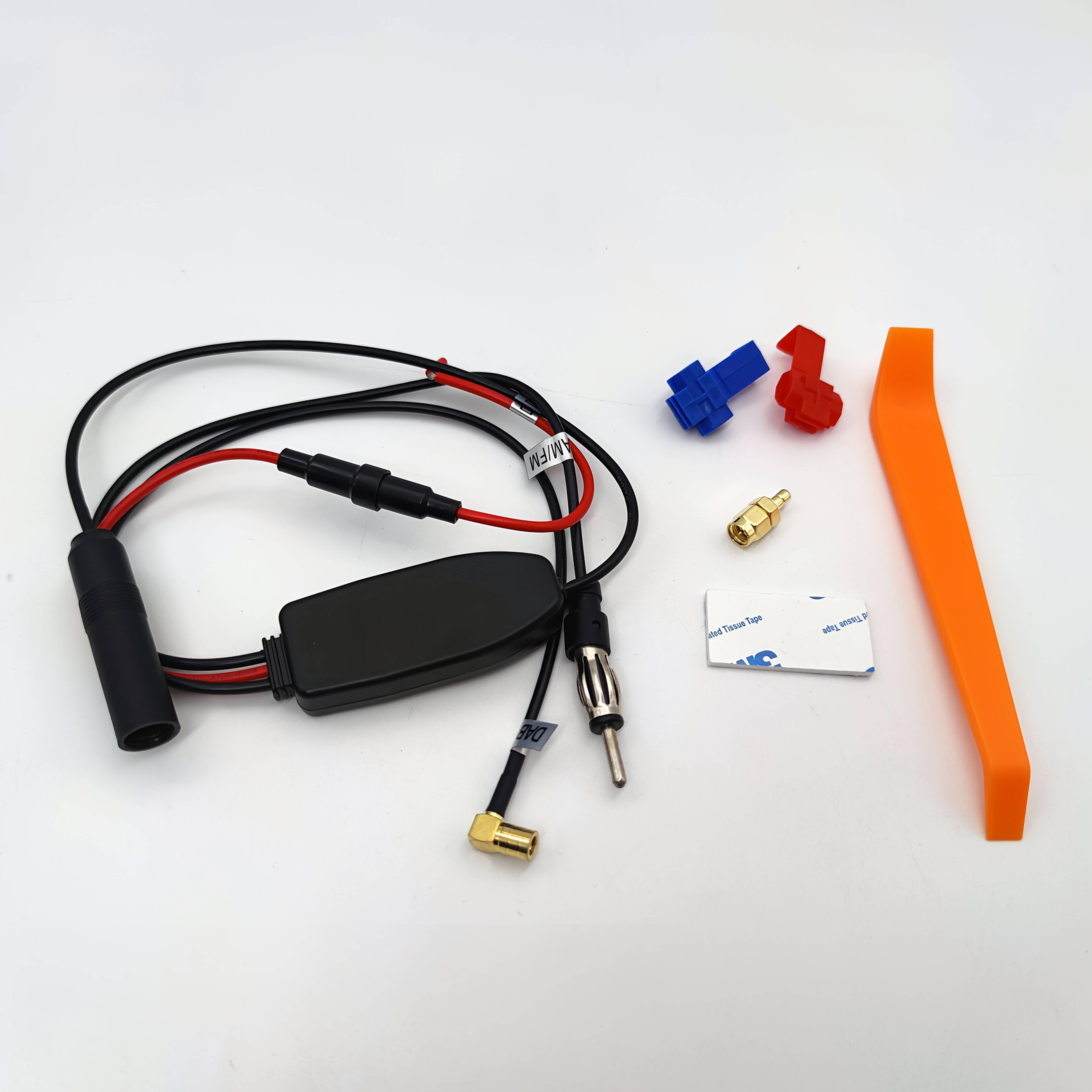 12v Universal Car Antenna Stereo Radio Signal Amplifier Audio Media Unit Booster Receiver Compatible With Dab+fm/am