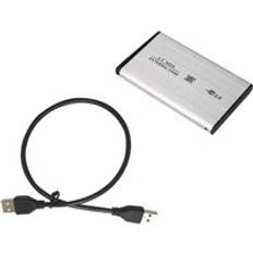 Vodool 2.5 tum usb 2.0 sata extern mobil hårddisk box aluminiumlegering skal hdd kapsling hårddisk fodral - silver--