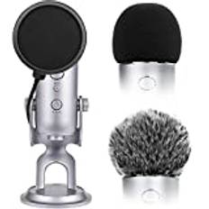 ChromLives Mikrofonskydd för mikrofon-vindruta, skumskydd för Blue Yeti, Yeti Pro kondensatormikrofon