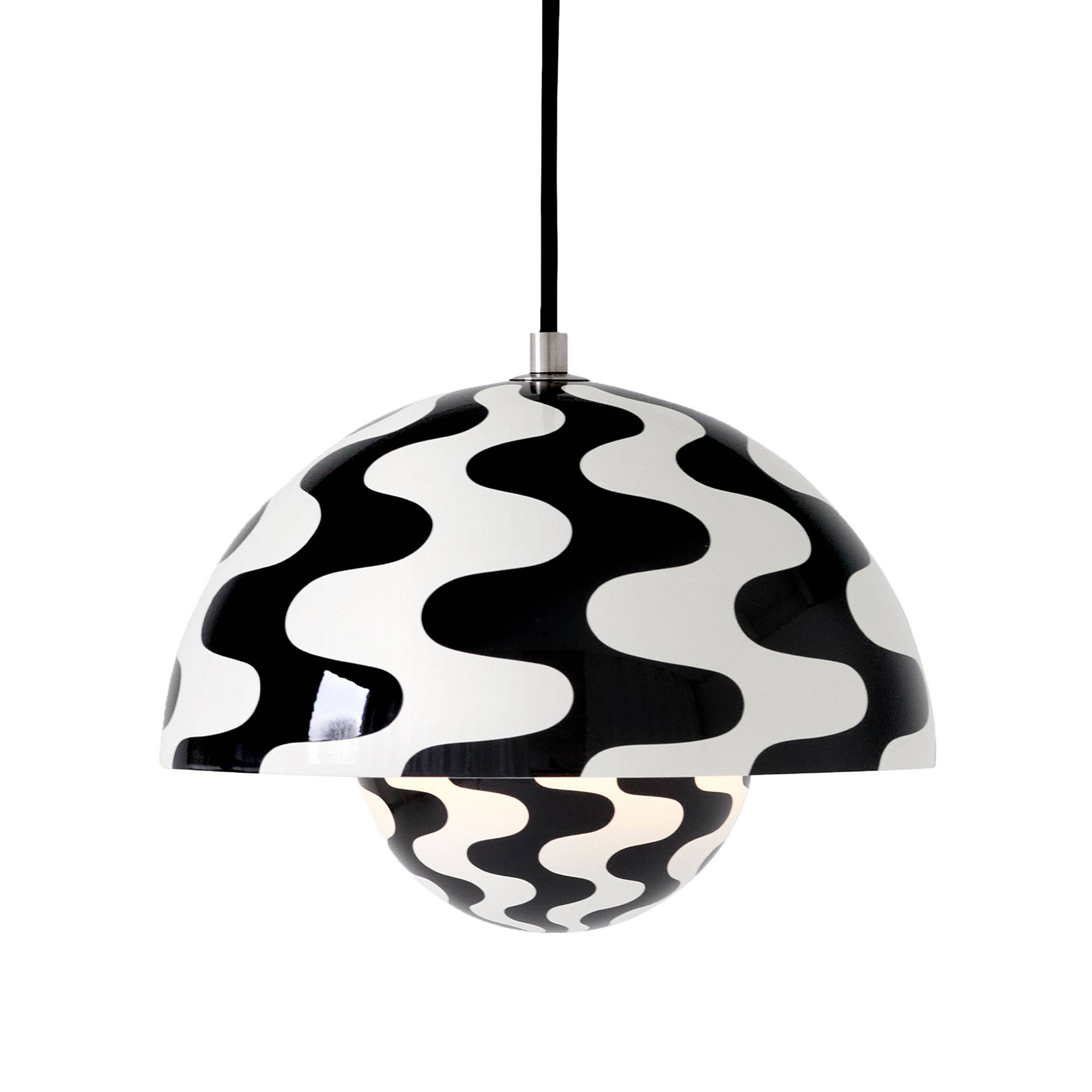 Flowerpot VP10 Pendel, Ø16 cm, af Verner Panton Black & White Pattern.
