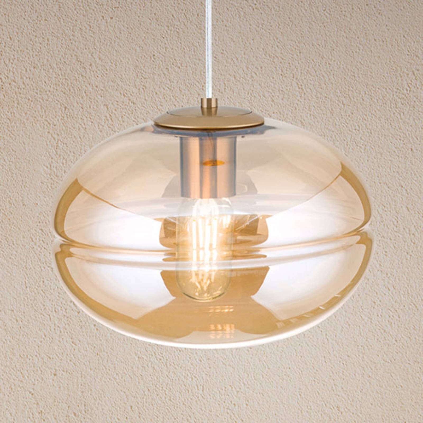 ORION Glas pendellampa Richard, dimbar, Mässing / guld, Vardagsrum / matsal, Metall, Modern, Pendellampa