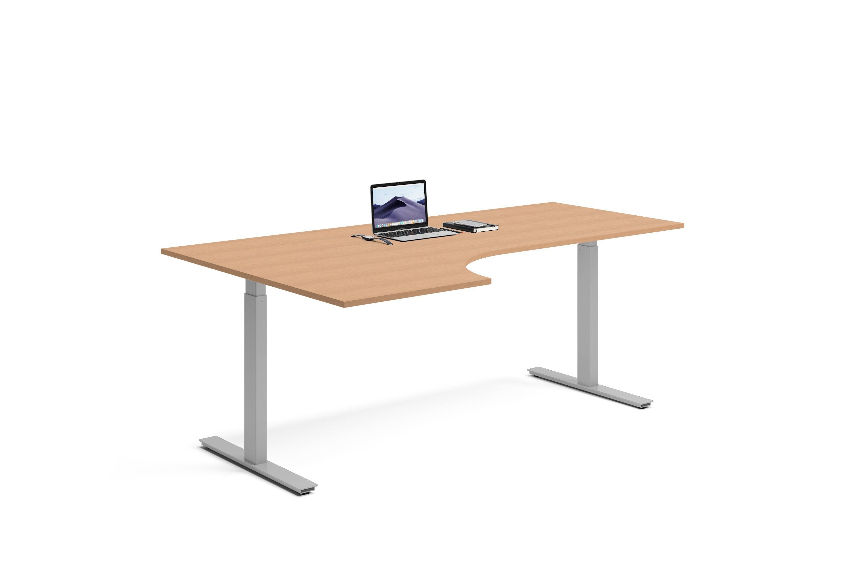 Hæve Sænkebord, Venstre Hjørne 200x120x80cm - Ergofunk Smart