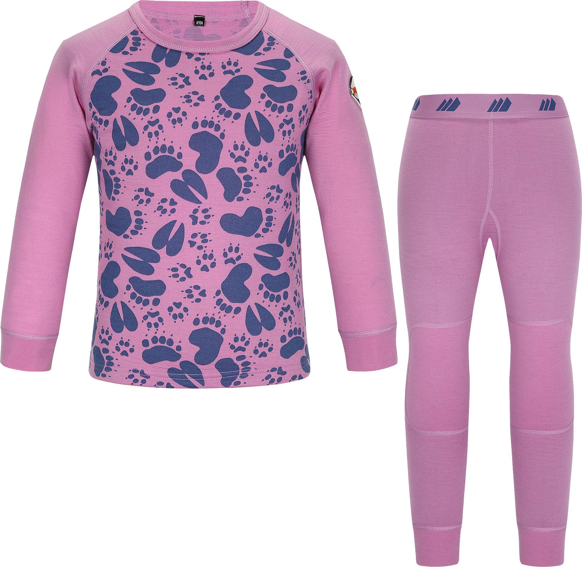 Skogstad Kids' Loppa Merinoull Sett Bright Purple, 90-95 (2 YR)