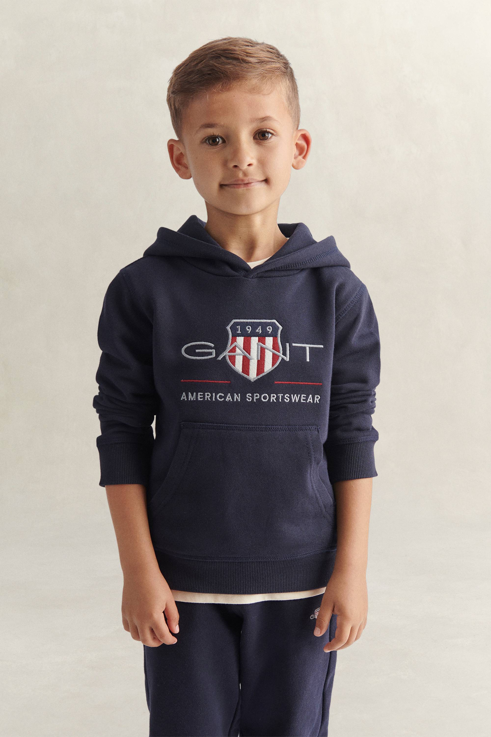 GANT Barn Archive Shield hoodie (80) EVENING Blå