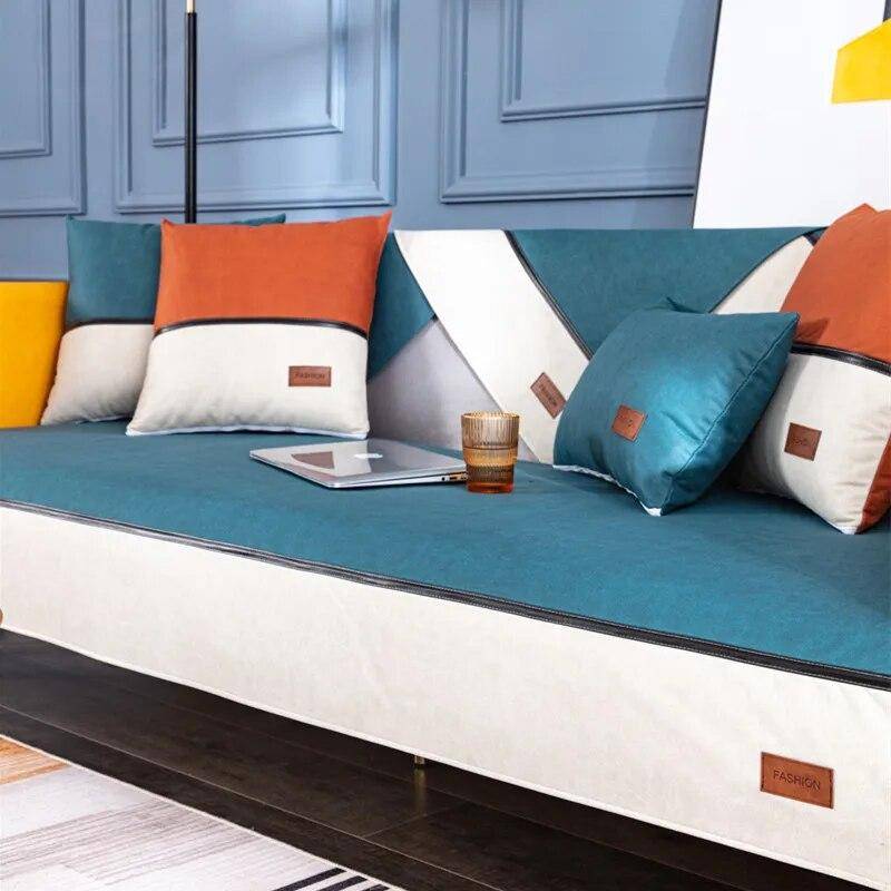 Waterproof Sofa Cover Techno Fabric Sofa Cushion Four Seasons Universal Leather Solid Color Non-Slip Sofa Backrest Armrest Towel 70X70 CM 1PCS