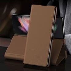 Business plånboksfodral i matt läder för samsung galaxy z fold 3 2 fold 2 5g fold 3 anti-fingeravtryck mobiltelefonväska skal - För samsung z fold 2 / Kastanjebrunt
