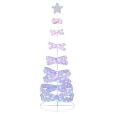210 cm LED spiral juletræ lavet af polyester metal med 341 LED'er & 34 lystilstande & stjerne