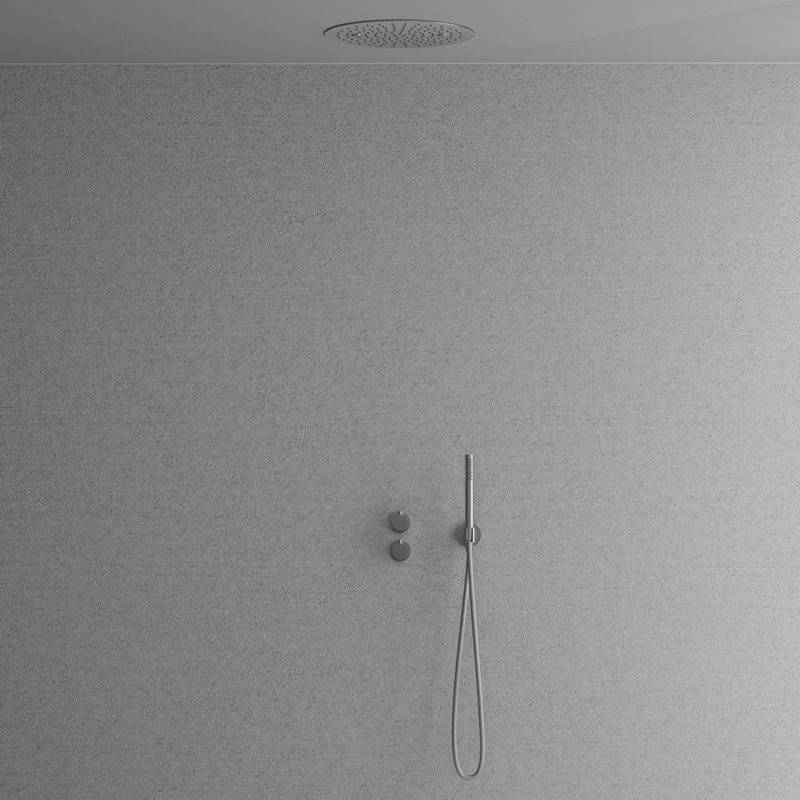 Takduschset Scandtap Harmonized 2A för Inbyggnad Ø400 mm Original - Rostfri Borstad
