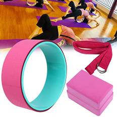 4st Yoga Wheel Yoga Block Yoga Stretch Belt Set Eva Material Yoga Prop Kit For Pilates Practice