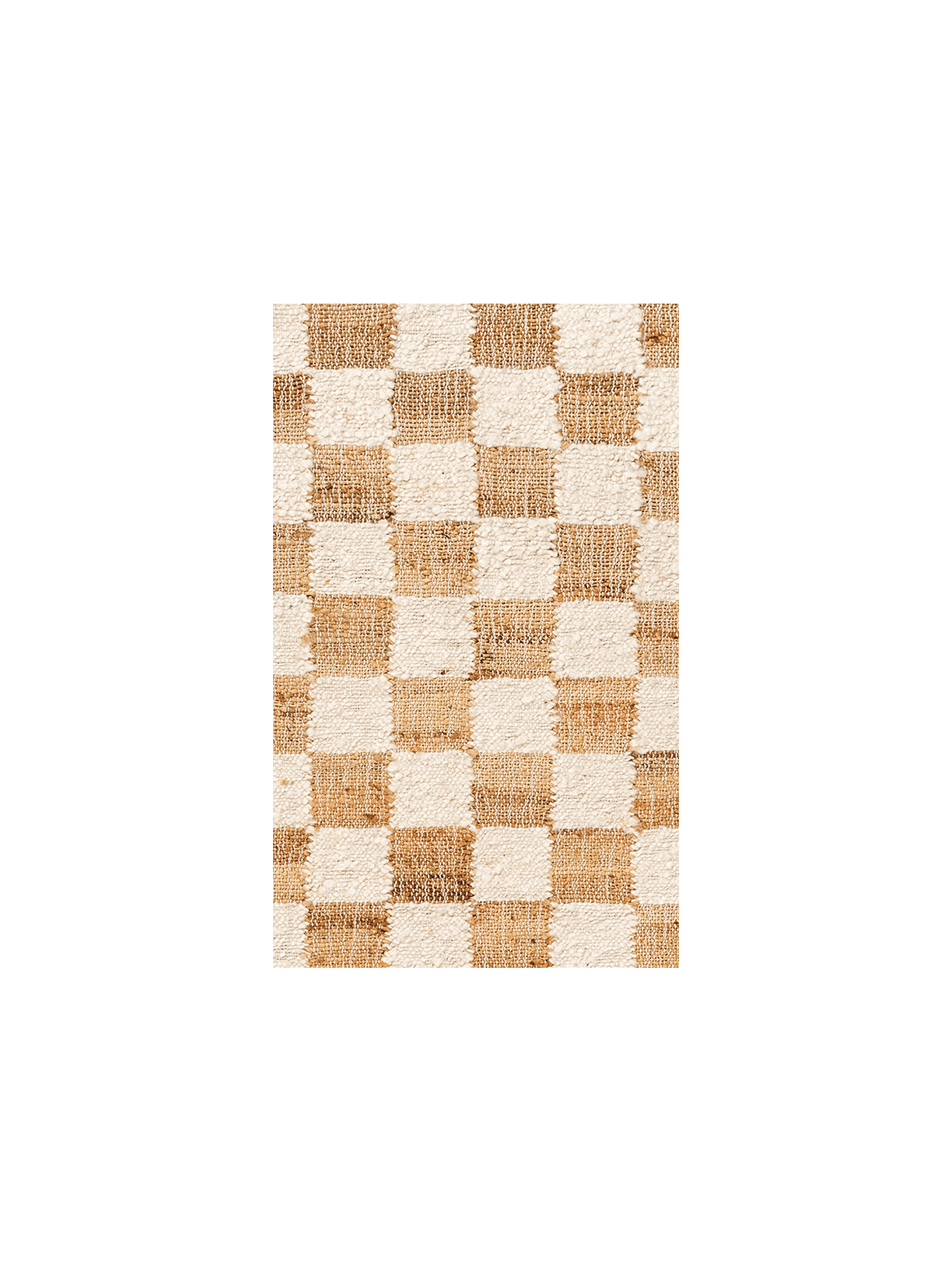 Rug Sample - Check Wool Jute - Off-white/Natural