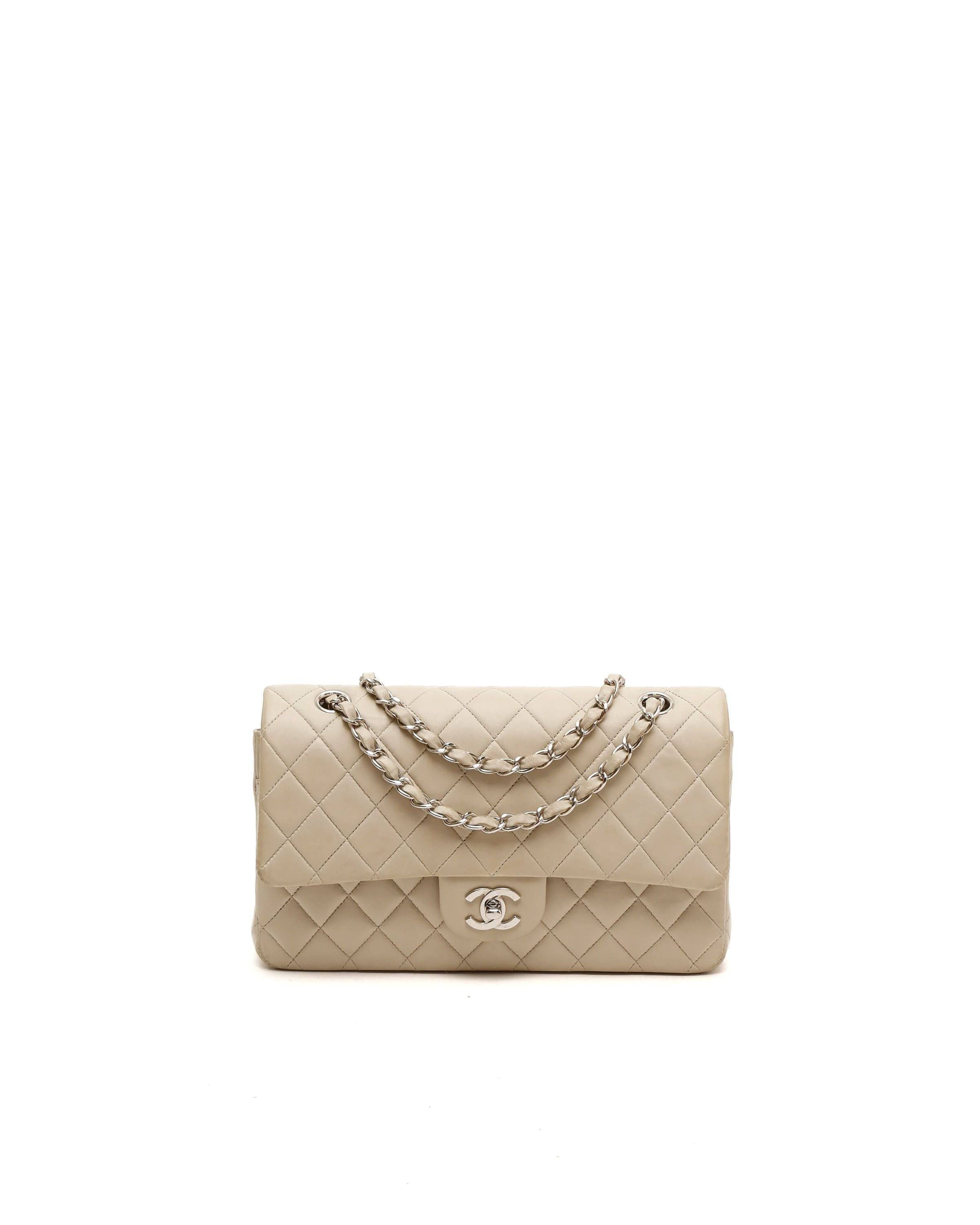 Chanel Classic Medium Double Flap Bag - Beige - One Size
