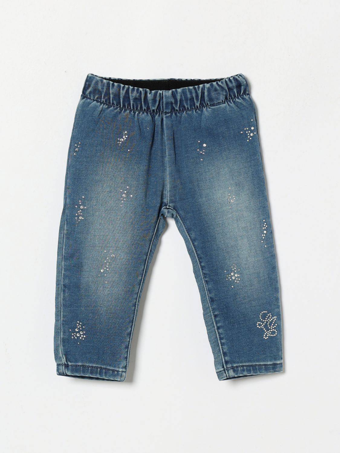 LIU JO Denim-Jogger-Jeans für Mädchen mit Stickerei und Strass-Logo - 9M