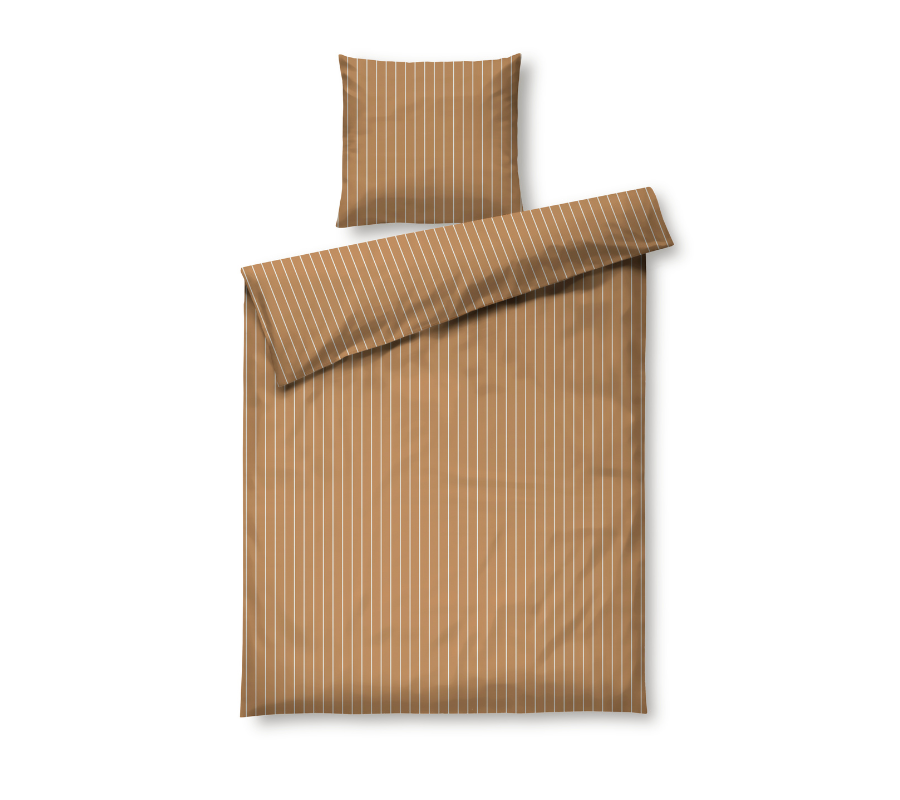 JUNA Soft Sengetøj 140x200 cm karamel/off-white.