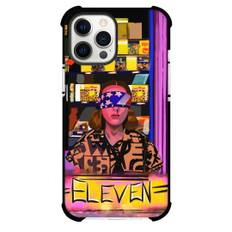 Stranger Things Eleven Phone Case For iPhone Samsung Galaxy Pixel OnePlus Vivo Xiaomi Asus Sony Motorola Nokia - Eleven Look Blind with Strap and Sit in Shop Background