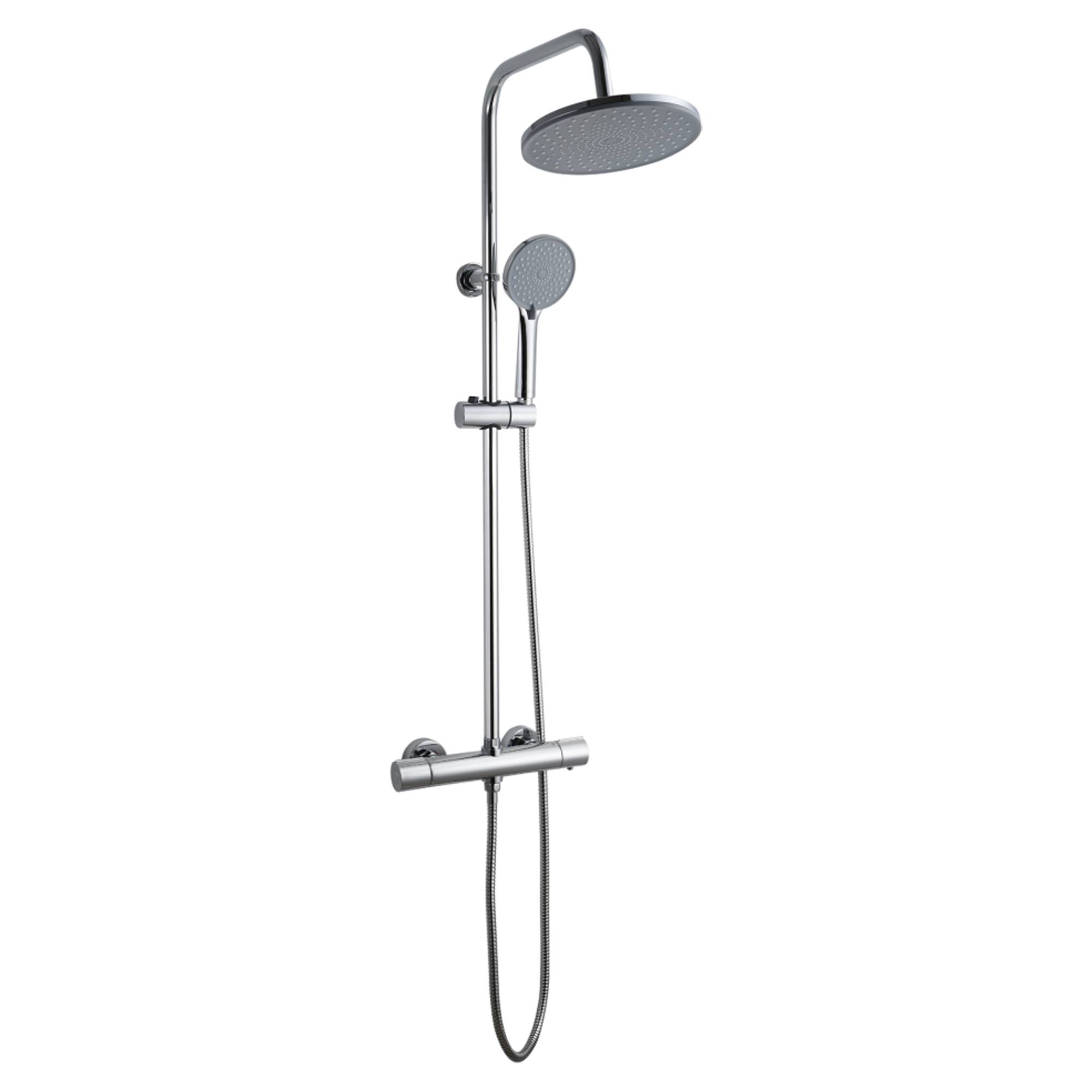 Takduschset Lumitherm Krom Blank med Termostat