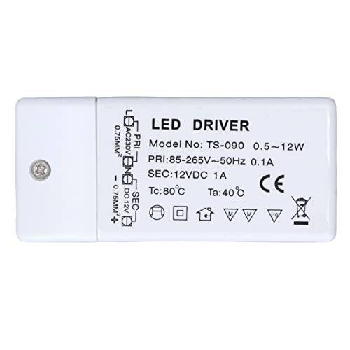 12W LED Power Supply Driver ABS LED Power Driver IP67 Vattentät LED-ljustransformator för Inomhus Utomhus 85V Till 265V Ingång 12V DC Utgång