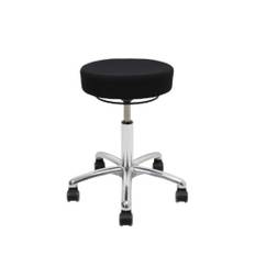 VELA Samba 500 Support taburet stol, Sort Dolce kunstlæder, 44-64 cm, poleret alu fodkryds, hjul til hårde gulve - Svart