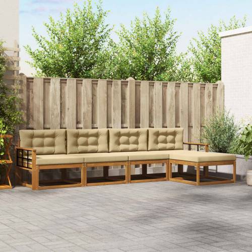 Utomhussoffset 5 st Naturlig och Beige