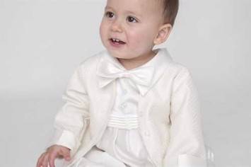 Baby jakkesæt: Lille Esekild, ivory - dåbs jakkesæt eller lille brudesvend.