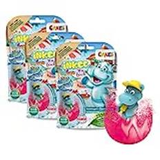 Craze INKEE Fun Beach | Badkulor för barn med överraskning, 3-pack, badbomber, barn med hippo-figurer, vattenmelondoft, med mangosmör