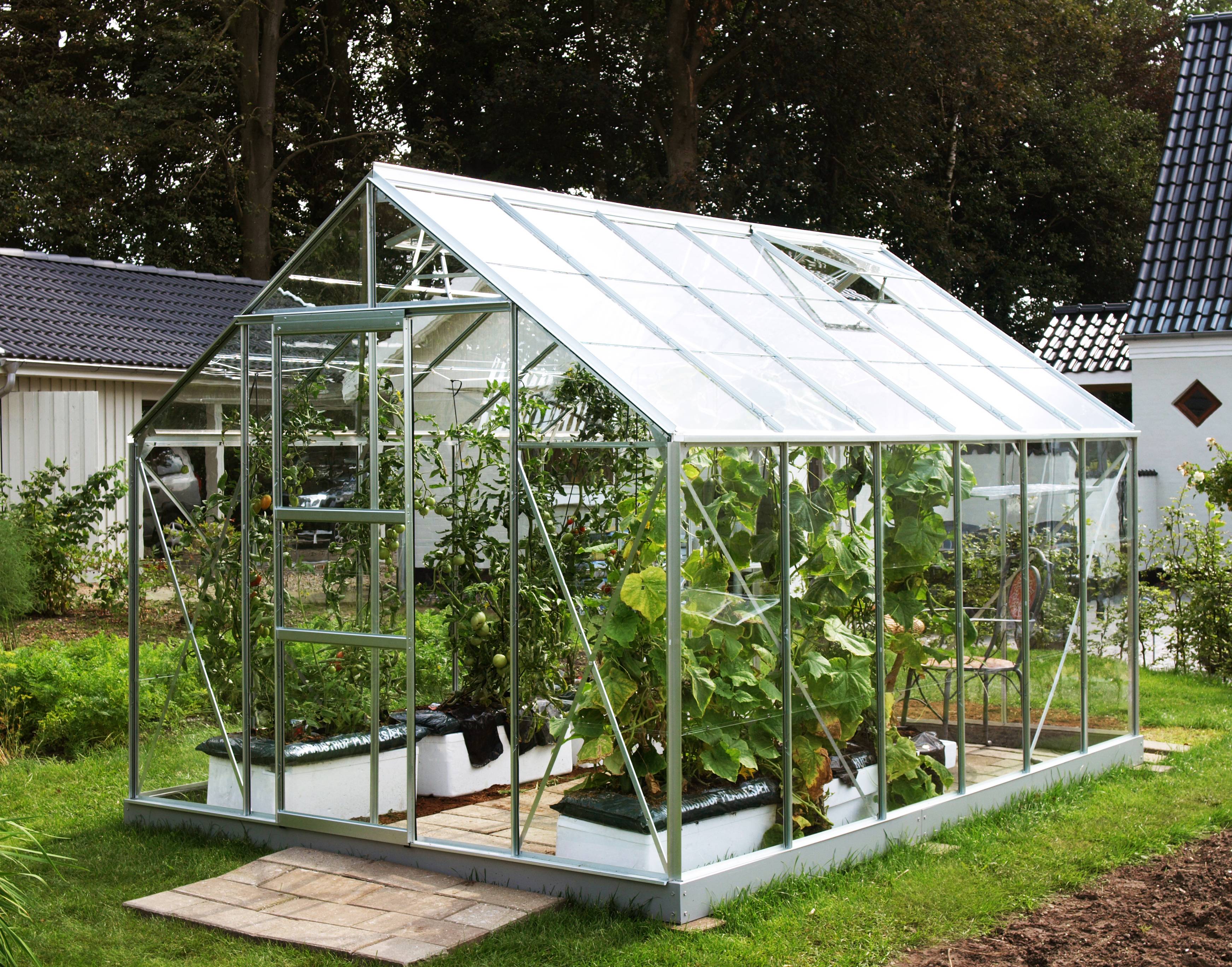 Merkur - Växthus Vitavia 8,3 - 11,5 m² 9,9 m² Aluminium (Omålad) 3 mm Glas