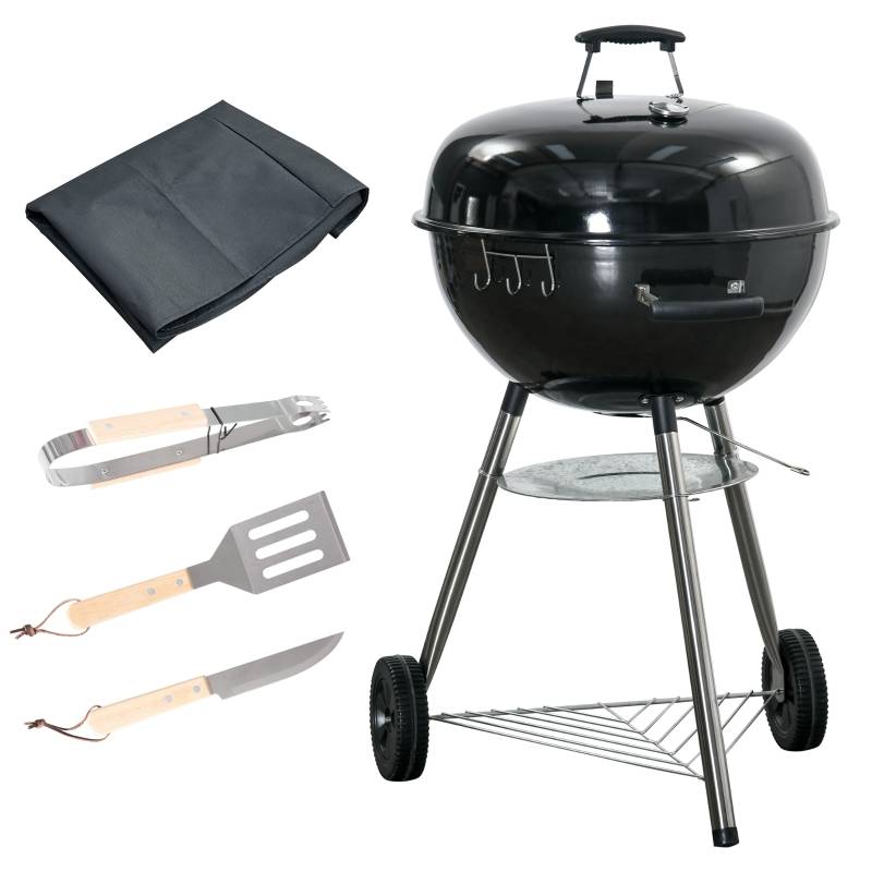 BBQ kolgrill med termometer