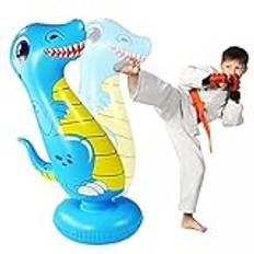 Barn boxningssäck, 100 cm uppblåsbar boxningssäck dinosaurier boxningssäck boxningssäck leksaker stående boxningssäck för karate, Taekwondo, utomhus stressminskande leksak