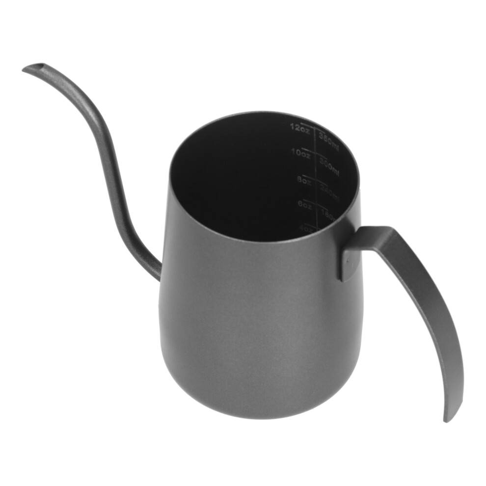 Svanehals-kaffekedel i rustfrit stål med indvendig skala, elegant dryptudsdesign, ergonomisk håndtag til enkeltservering derhjemme.
