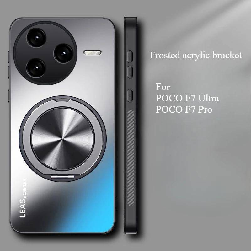 För MI POCO F7 Ultra F7 Pro Fodral Frostat 360° Roterande Stativ Akryl Hudvänligt Fallsäkert Skydd För POCO F7 Pro Ultra Funda