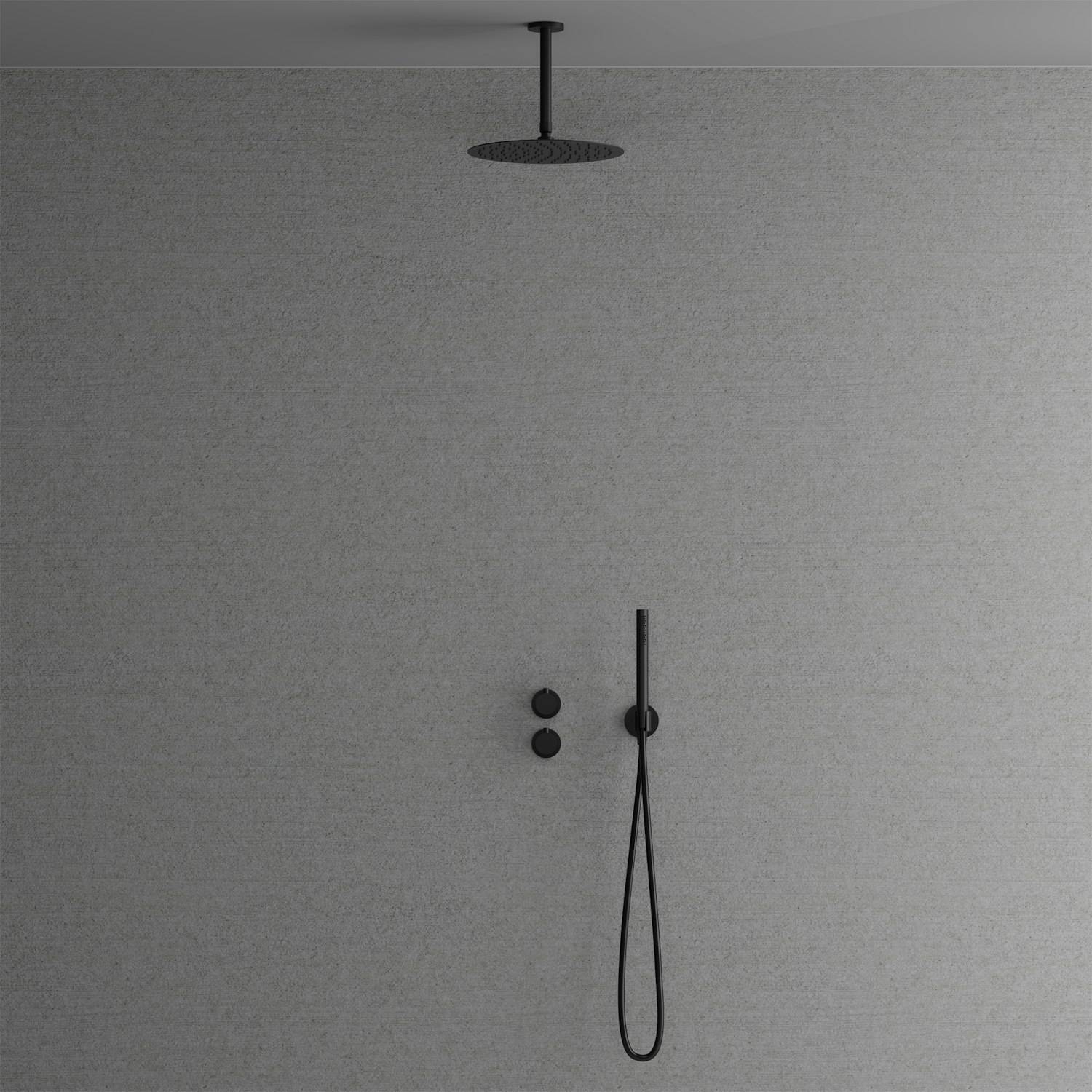 Takduschset Scandtap Steel Harmonized 2Z för Inbyggnad Black