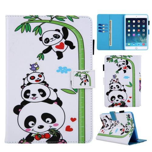 iPad 9.7" 5/6, iPad Air/Air 2 Plånboksfodral med tryck - Panda/Bambu