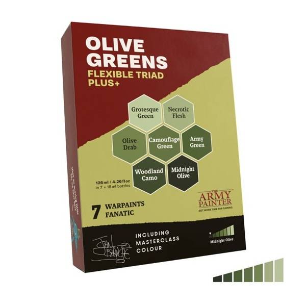 Army Painter - Warpaints Fanatic: Olive Greens Flexible Triad PLUS+ - WP8091