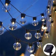 G40 20 LED 5 meter solcellsslinga ljusslinga utomhus transparent bolllampa trädgård innergård dekoration atmosfärisk belysning (1st transparent boll 5m 20 lampor varmvita,1st transparent boll 5 meter 20 ljus färg)
