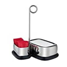 Alessi VS07 1 Bibo-set med te- och kaffetillbehör, bestående av: Pappersservetthållare och behållare för påsar/påsar. Melamin och 18/10 rostfritt stål.
