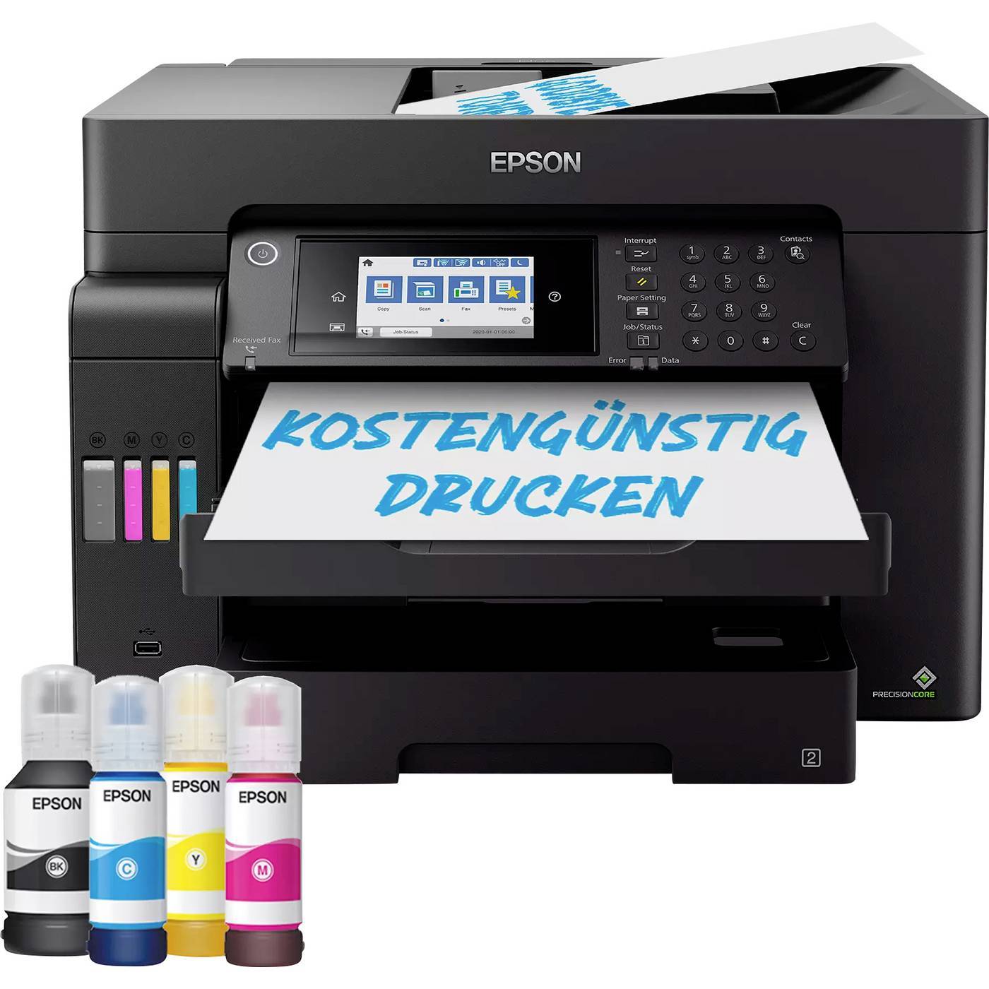 Epson EcoTank ET-16655 Multifunktionsskrivare Bläckstråleskrivare Färg A3+ Skrivare, skanner, kopiator, fax Bläcktanksystem, USB, WiFi