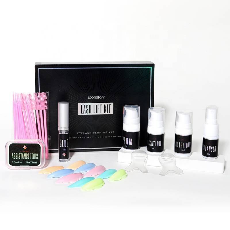 Iconsign Pump Bottle Rainbow Shield 2in1 Wave Eyelash Perm Eyebrow Lift Brow Lamination Kit Professional Lash Lift Private Label