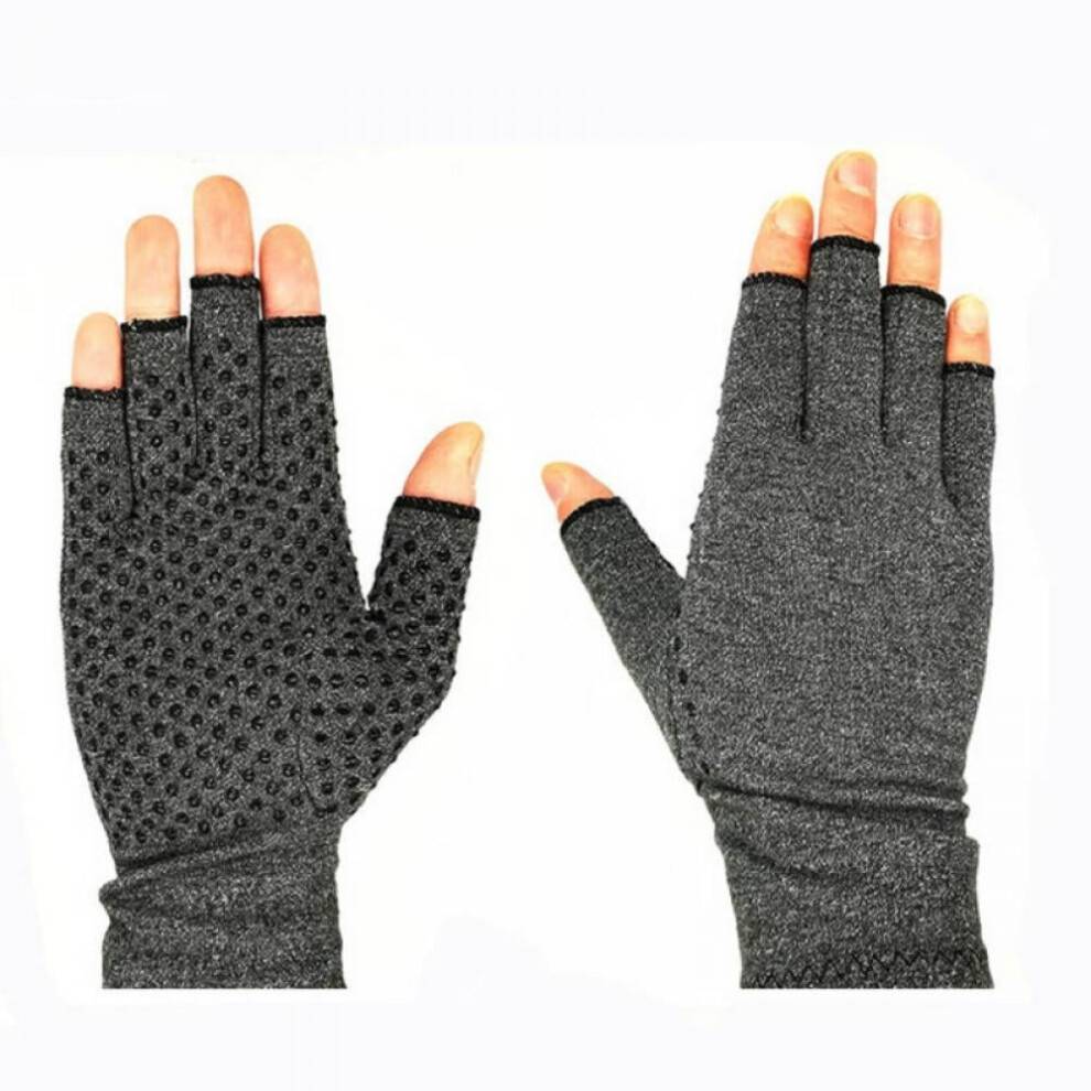 Bomuld Spandex Handsker, Kompressionshandsker Halv Finger Letvægts Åndbar Termisk Gigtbehandling Vinterhandsker