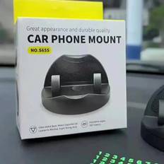 HUD Car Dashboard Phone Stand 360° Anti-Slip Mount with Parking Number Plate orange