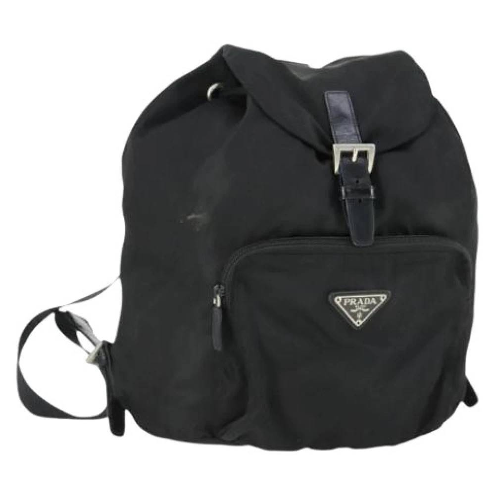 Prada Vintage Pre-owned Nylon Rygsæk - Vintage - Dame - Sort - ONE SIZE - Nylon